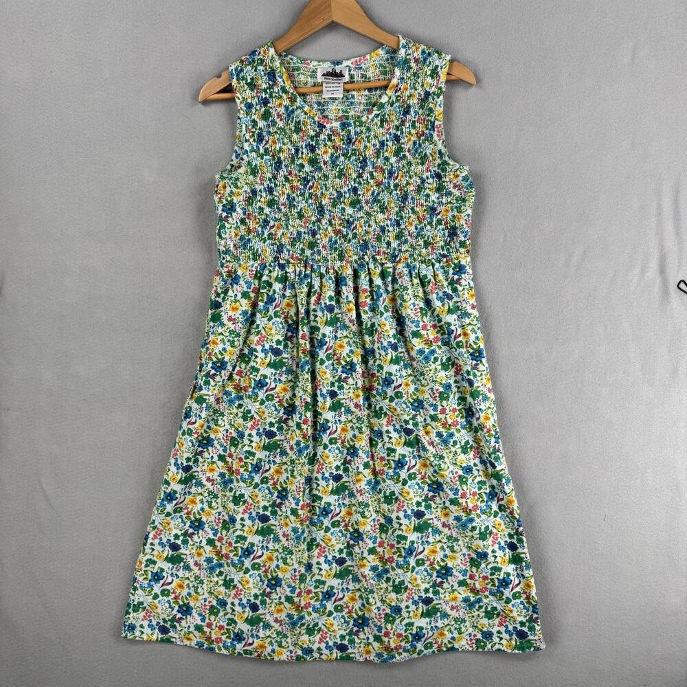 Vintage Metropolitan Dress Womens Medium Multicolor Floral Smocked Sundress
